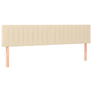 Testiera 2 pz-Set di 2 Testata del letto Crema 100x5x78/88 cm in Tessuto