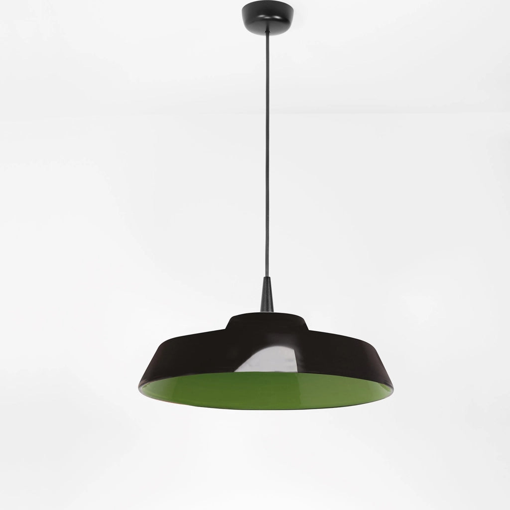 Circus Black Lampada a sospensione a LED, diffusore in ceramica artigianale, finitura verde, diametro 35 cm, luce calda 2700K, dimmerabile TRIAC