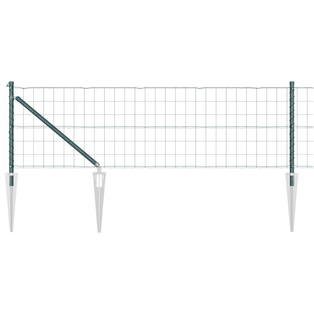 Recinzione Euro con 13 picchetti 0.4x50 m acciaio zincato verde