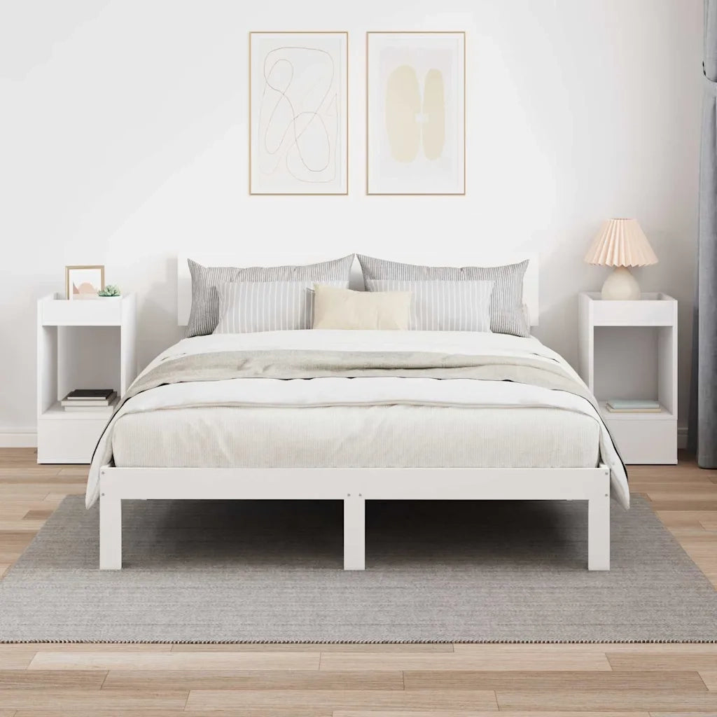 Tavolino 2 pcs Bianco 30 x 30 x 56 cm Legno multistrato