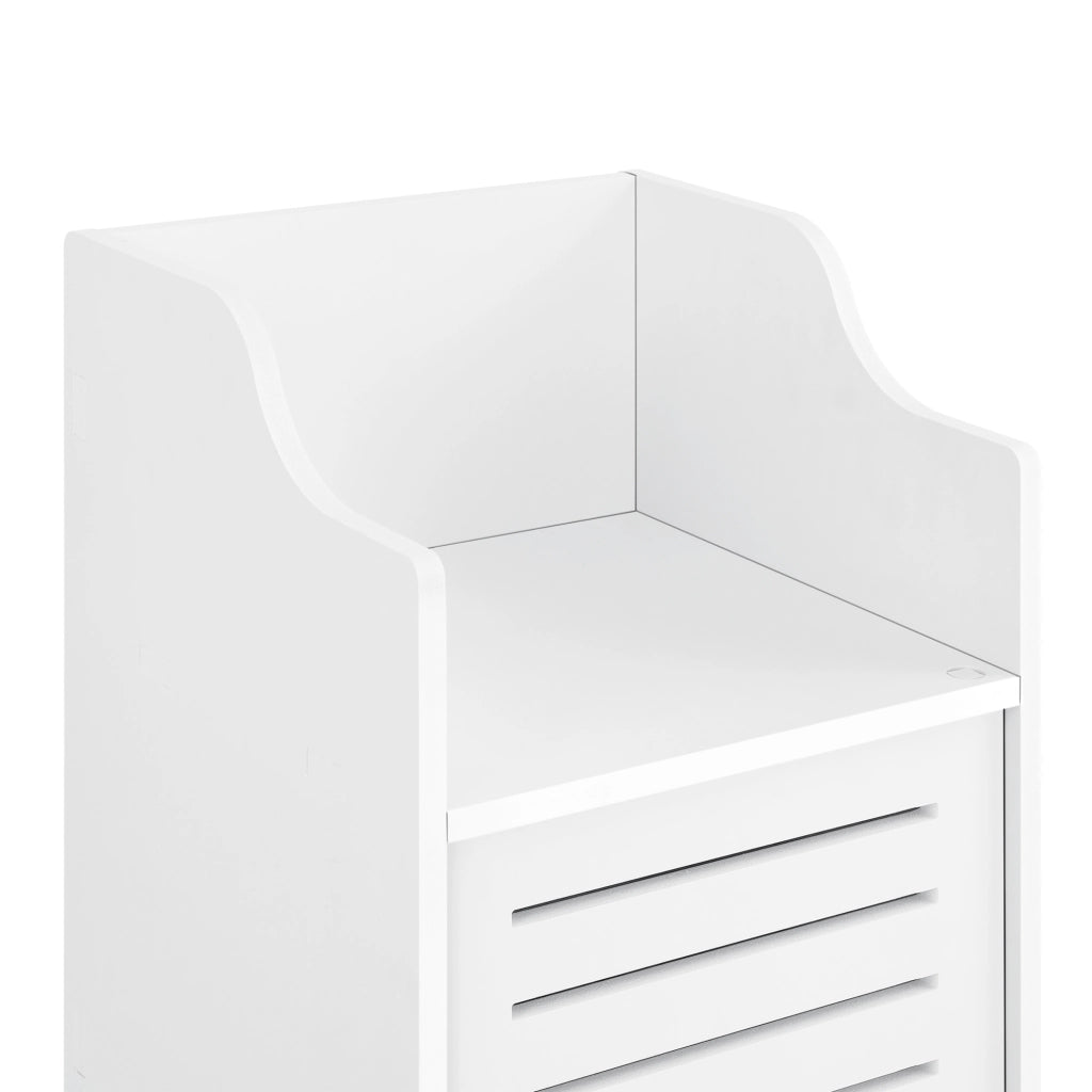 Armadietto da Bagno a Terra con Anta e Ripiani 72 x 32 x 32 cm Mobiletto da Stoccaggio Armadio da Bagno con Sportello di Design - Bianco