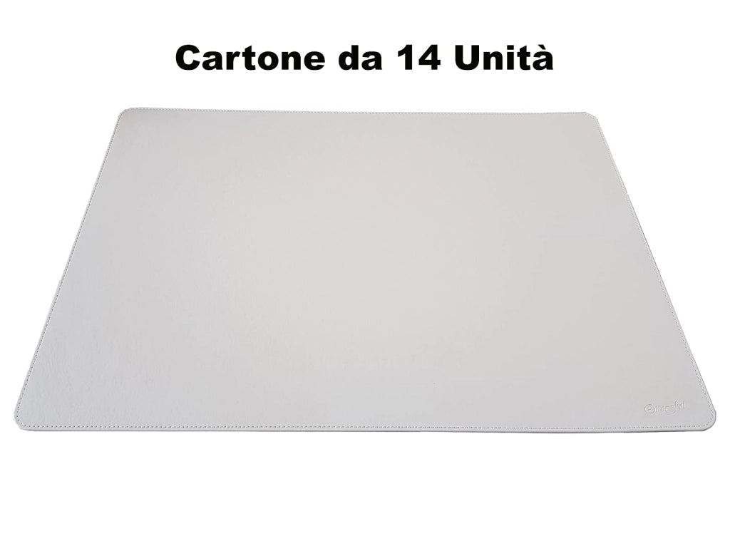 Cartone da 14 Unità di Tappetini Sottomano OttoFoi Scrivania in Simil Pelle Rigido Dimensioni 65 x 45 per Ufficio e Casa Beige - Leggere Descrizione