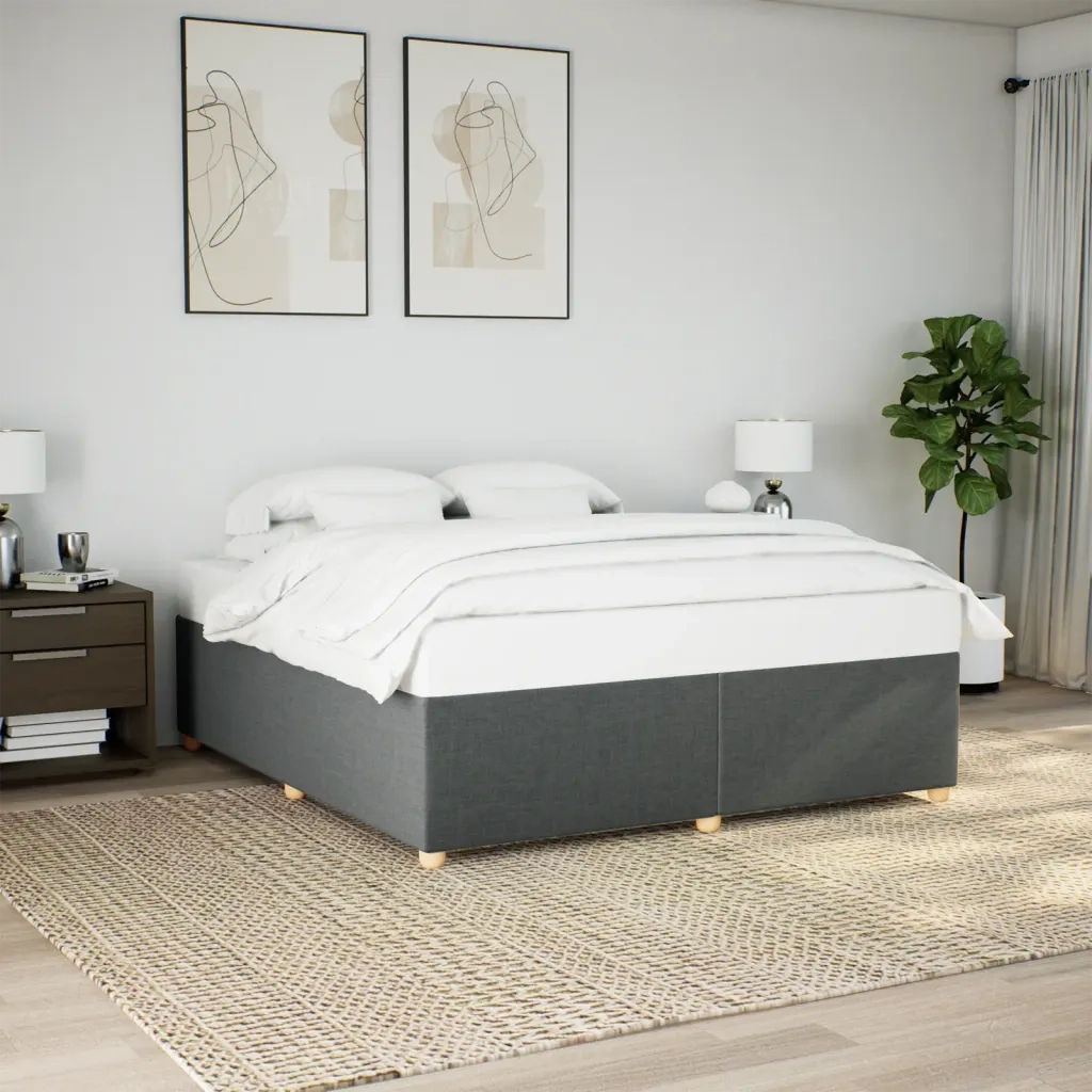 Giroletto senza Materasso Grigio Scuro 200x200 cm Tessuto 3284758