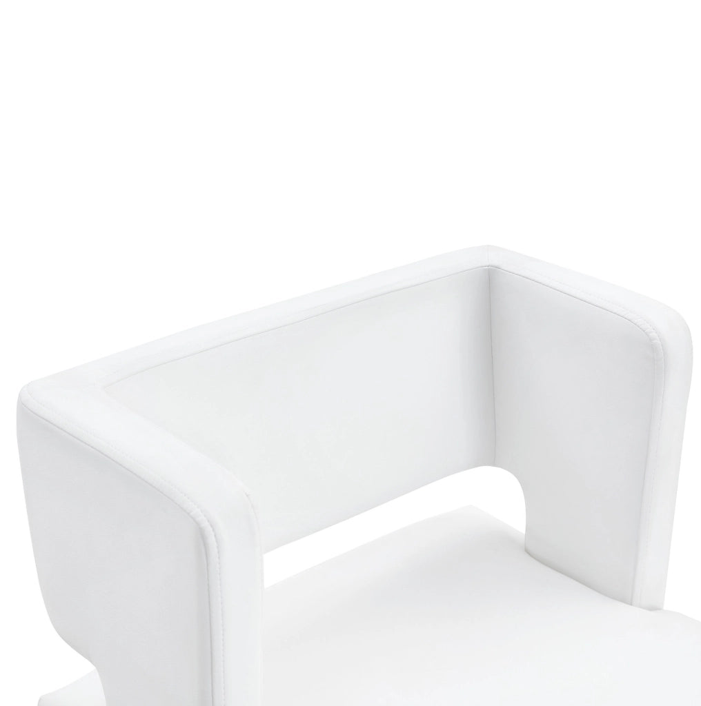 Sgabello da bar 61x60.5x54 cm con seduta imbottita e struttura in metallo; bianco e oro