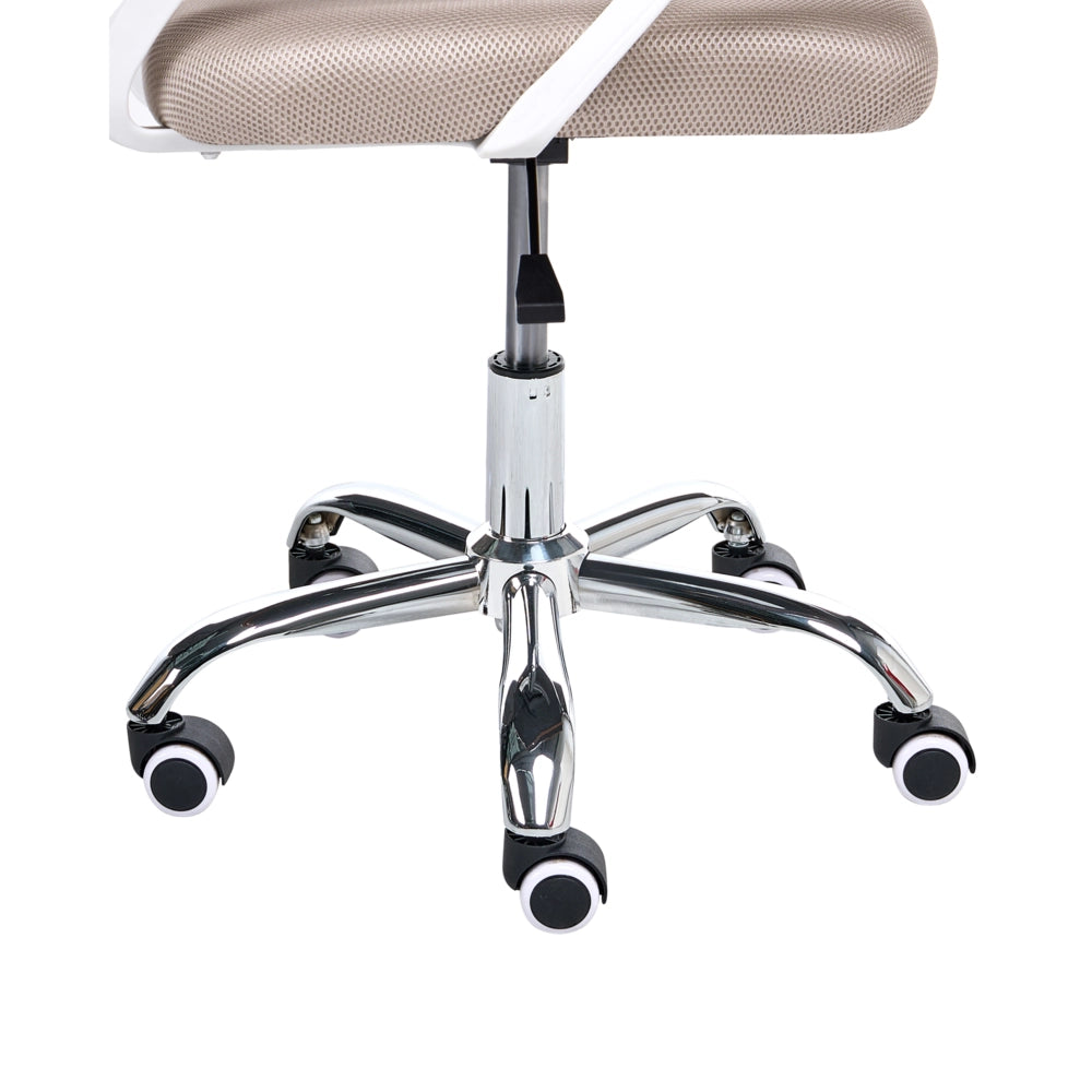 Sedia girevole da ufficio con schienale reclinabile regolabile in altezza beige moderna ufficio in casa