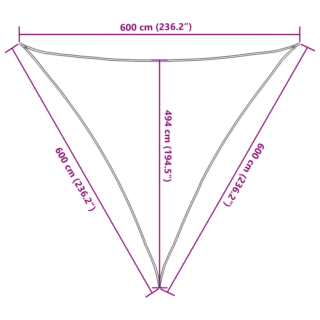 Vela Parasole 160 g/mÂ² Triangolare Blu 6x6x6 m in HDPE