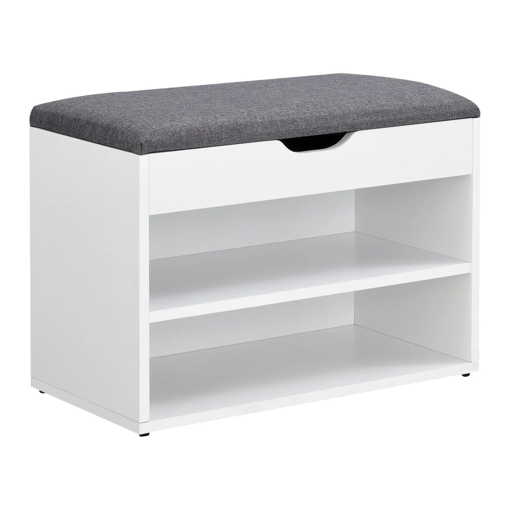 Panca portascarpe 46 x 60 x 30 cm bianco grigio 03_0007656