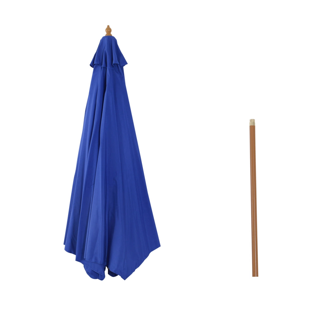 Ombrellone da Giardino ¨C zephmum ¨C Bamb¨´, Blu e Naturale, 300x300x250 cm
