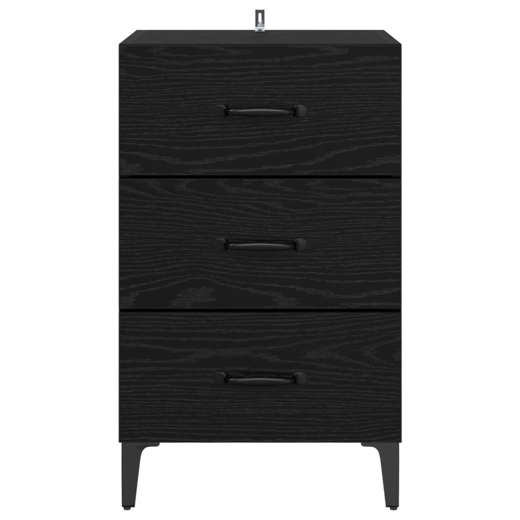 Armadio da Notte Rovere Nero 40 x 40.5 x 66 cm 880624
