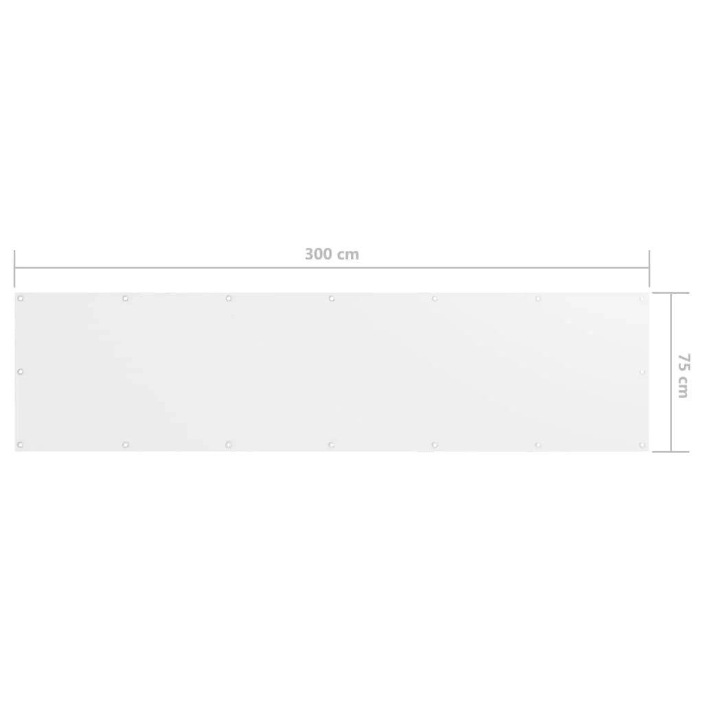 Paravento per balcone 75 x 300 cm tessuto oxford bianco 02_0010050