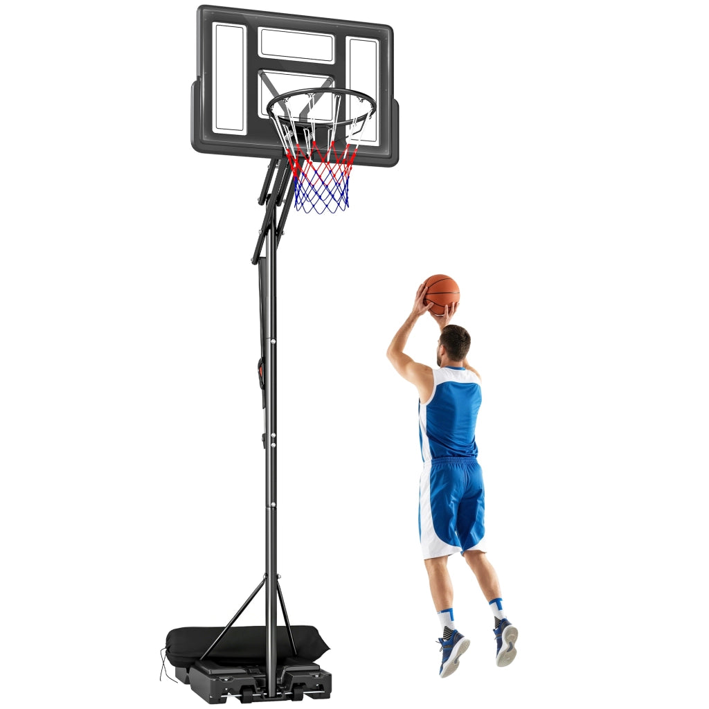 Canestro da Basket Esterno con Base ¨C zephmum ¨C Acciaio e PE, 120x120x370 cm