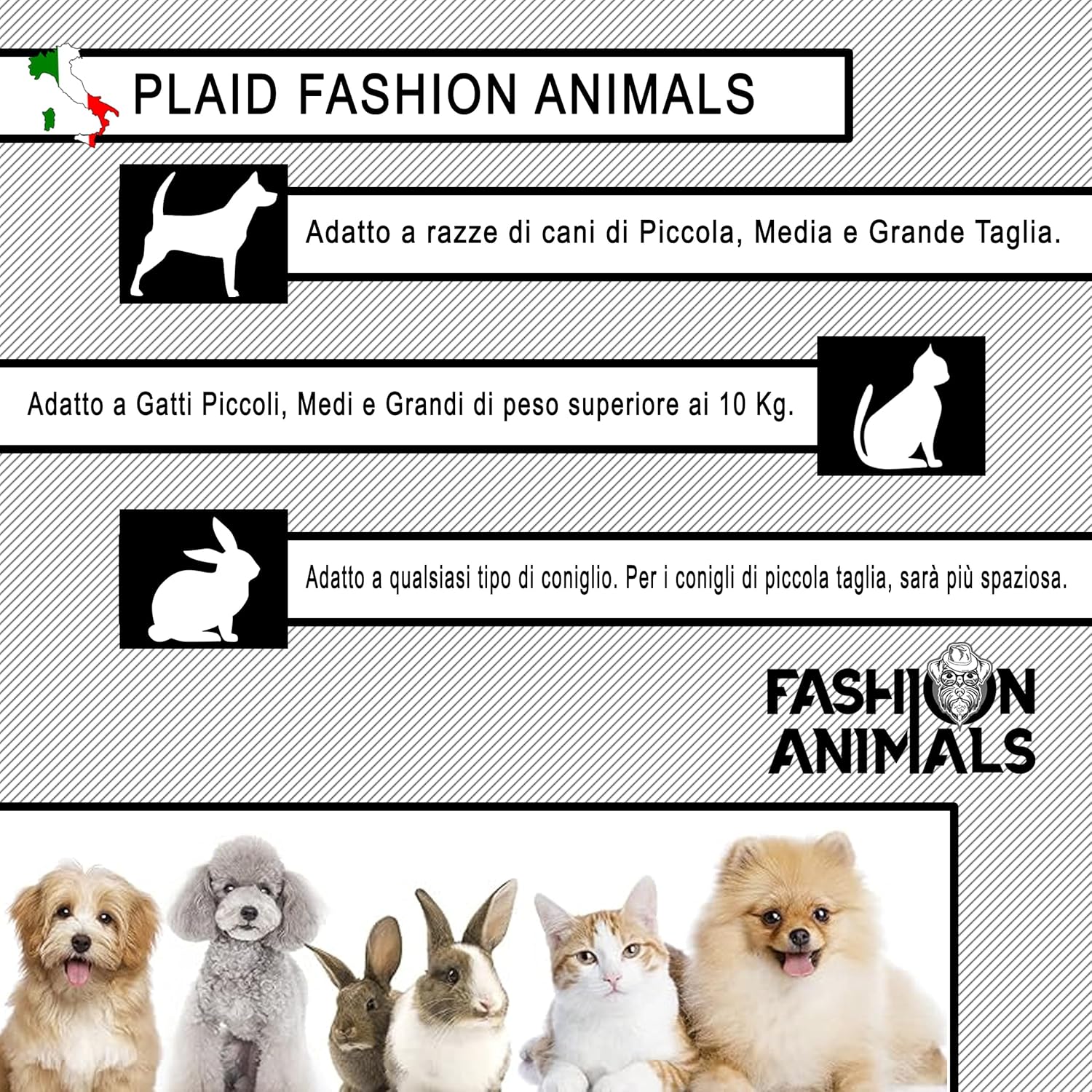 Plaid per cani e gatti - 100% Lana - Coperta morbida e lavabile 150x100 cm - Elegante e resistente - Made in Italy (Crema)