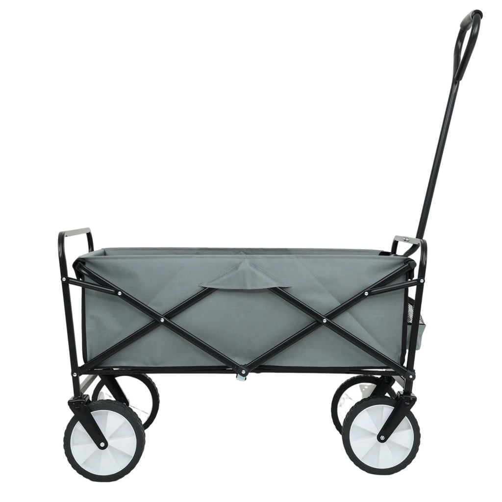 Carrello da Spiaggia Pieghevole TYRS con Ruote in Plastica, Portata Massima 120 kg, Colore Grigio
