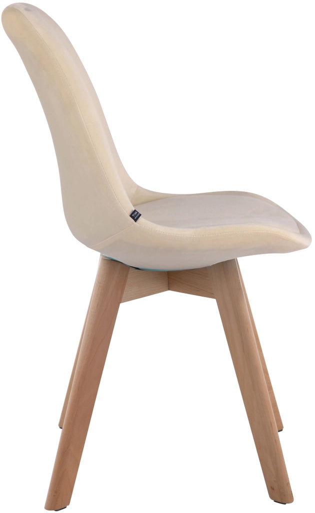 Sedia Borneo in velluto crema,natura