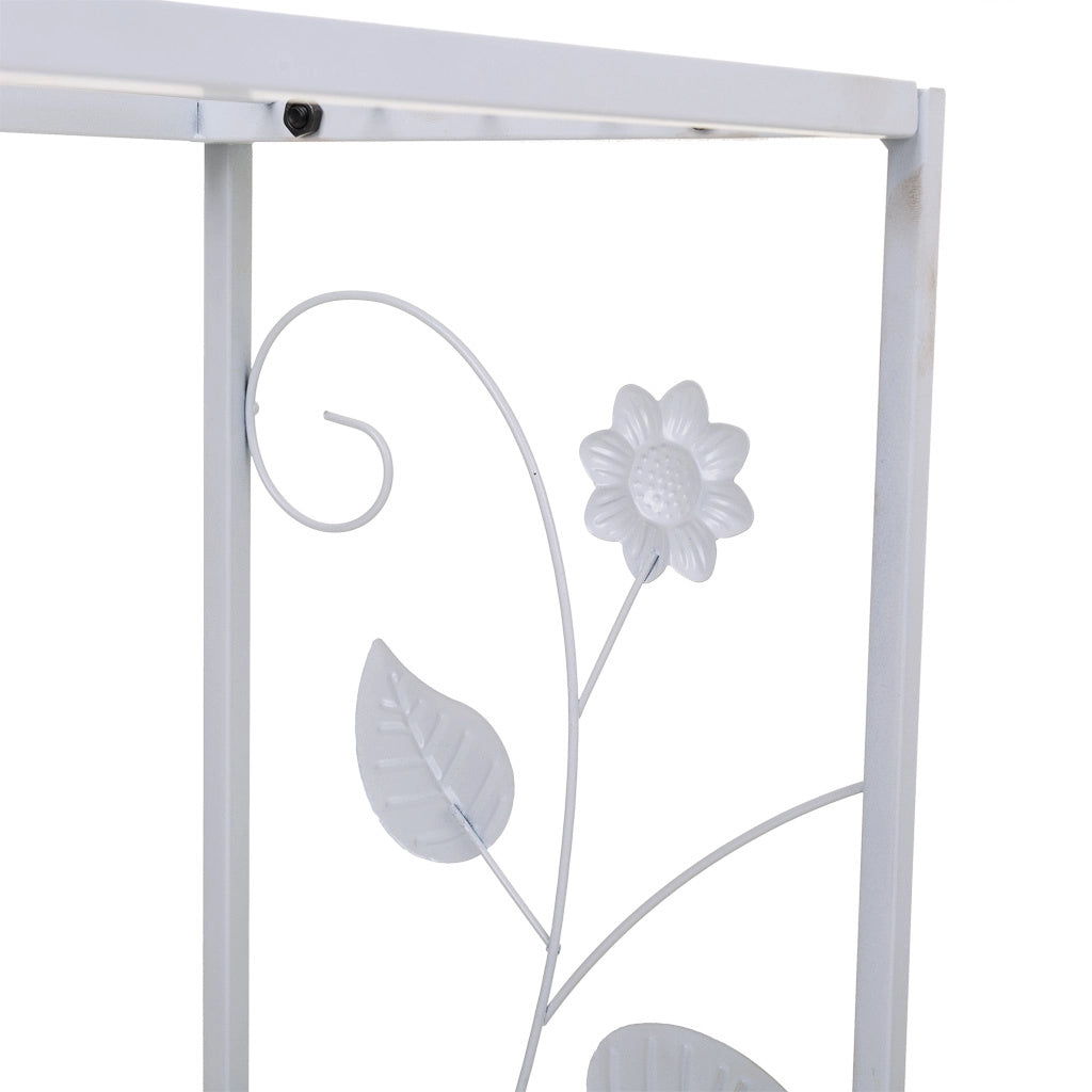 Supporto portavaso in metallo bianco 80x44x44h