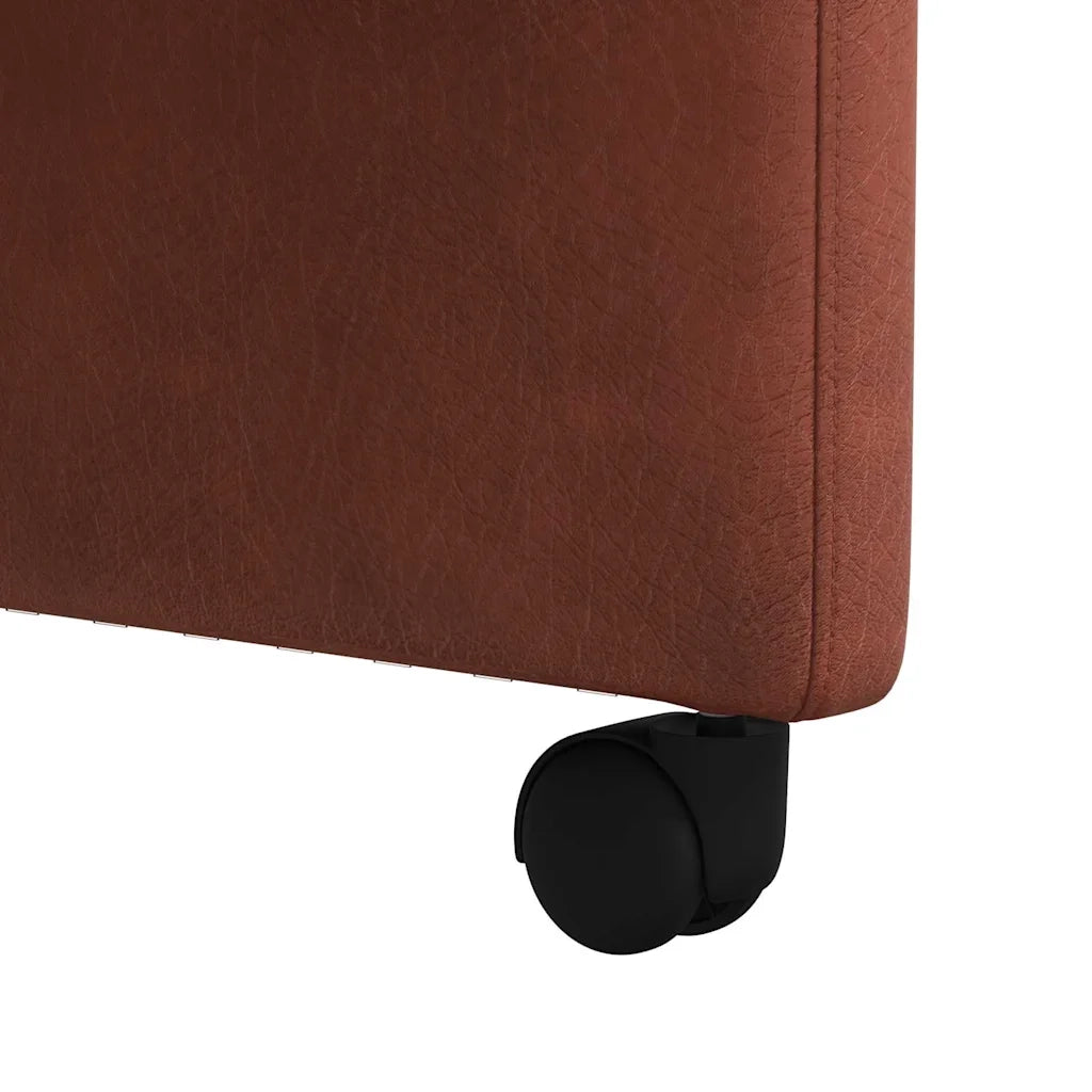 Sedie da Pranzo con Ruote 2 pcs Marrone lucido 58 x 67 x 97 cm