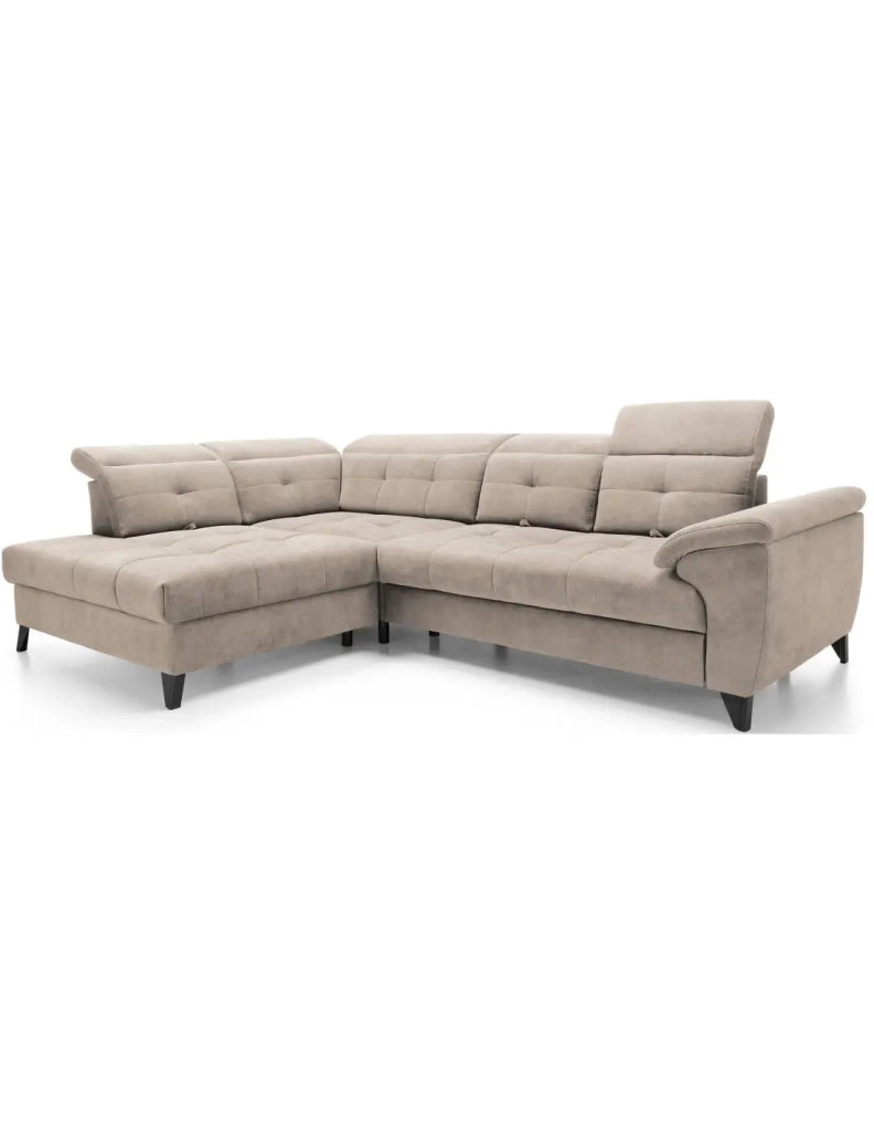 Divano ad angolo Beige 5 posti angolo sinistro 5 posti comfort INFERNO