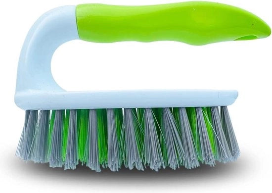 Scopa pesante a mano con spazzola rigida e setole di spazzola naturale rigida per la pulizia e la manutenzione delle tavole esterne - ideale per la pulizia e la manutenzione delle tavole esterne - colore verde- bianco - 1. scopa con spazzola rigida