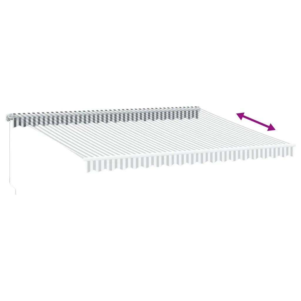 Tenda da Sole Retrattile Manuale Antracite e Bianco 450x350 cm 3215796