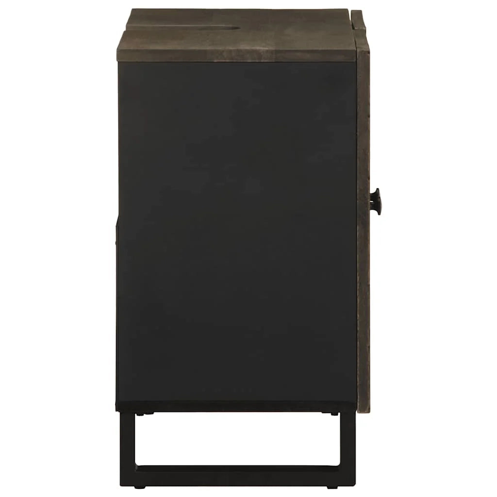 Mobile lavabo nero 62 x 33 x 58 cm con ampio spazio di archiviazione moderno in legno di mango 02_0057732