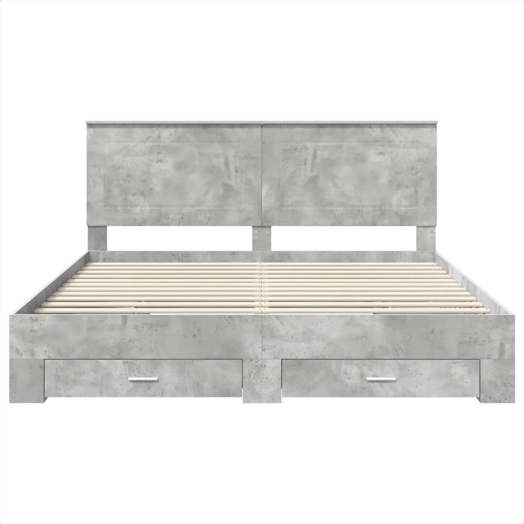 Struttura del letto con testiera Grigio cemento 180 x 200 cm