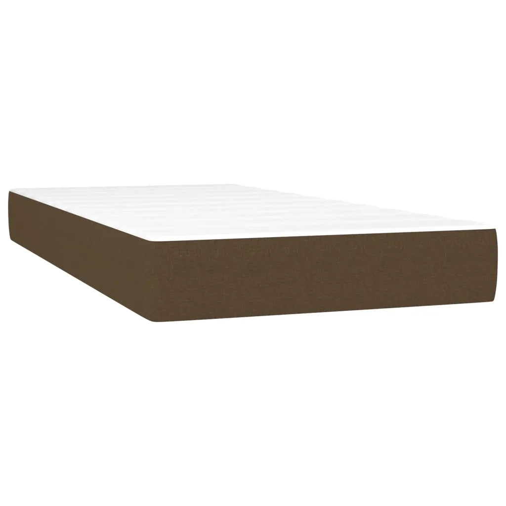 Giroletto a Molle con Materasso-Struttura Letto Marrone Scuro 80x200 cm Tessuto 632527