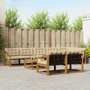 Set di divani da esterno con cuscino 9 pcs Naturale e Beige