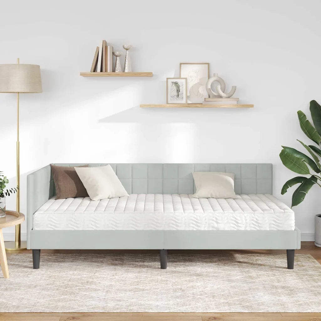 Struttura Letto Angolare con Materasso 2 pz-Giroletto con materasso Grigio chiaro 960605