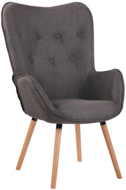 Poltrona lounge Ashford in tessuto grigio scuro,natura