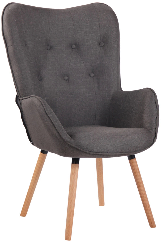 Poltrona lounge Ashford in tessuto grigio scuro,natura
