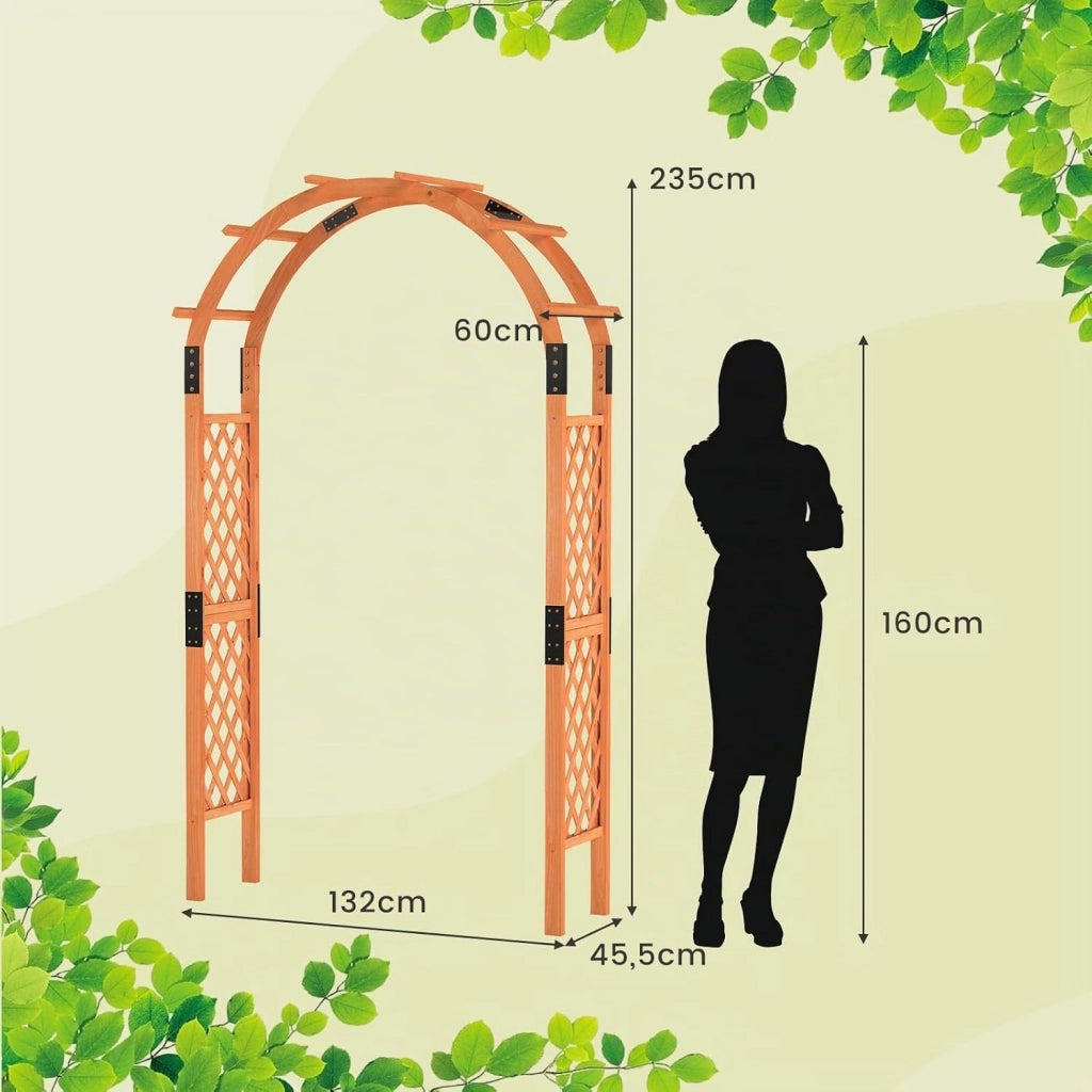 Arco da Giardino in Legno, Pergola da Esterno per Piante Rampicanti, Pergolato per Matrimonio e Feste, da Giardino, Patio e Cortile (Modello 5)