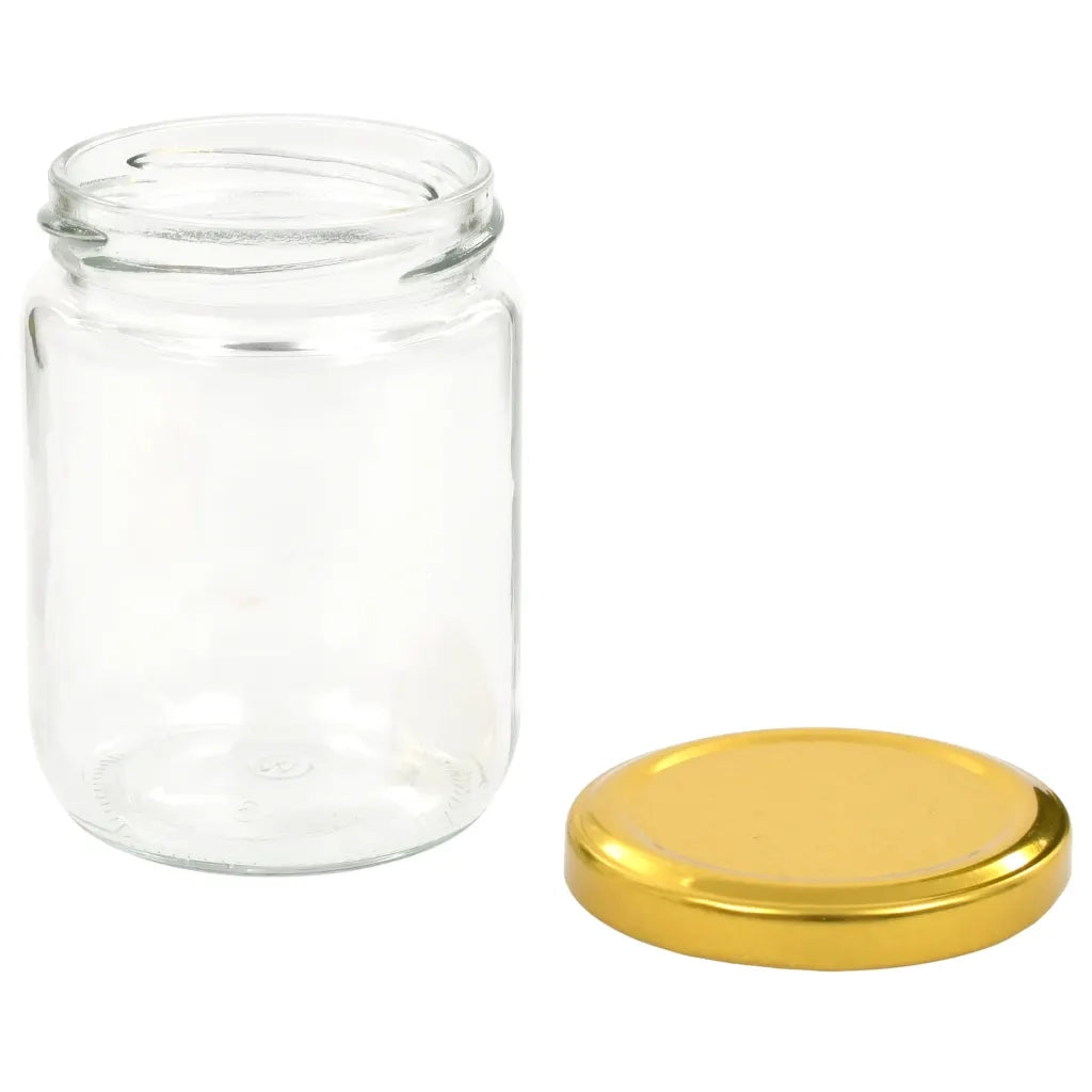 Vasi per Marmellata in Vetro Coperchio Oro 96 pz 230 ml CFW7284431