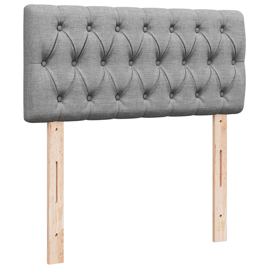 Pouf Letto con Materasso Grigio Chiaro 90x200 cm in Tessuto 3311511