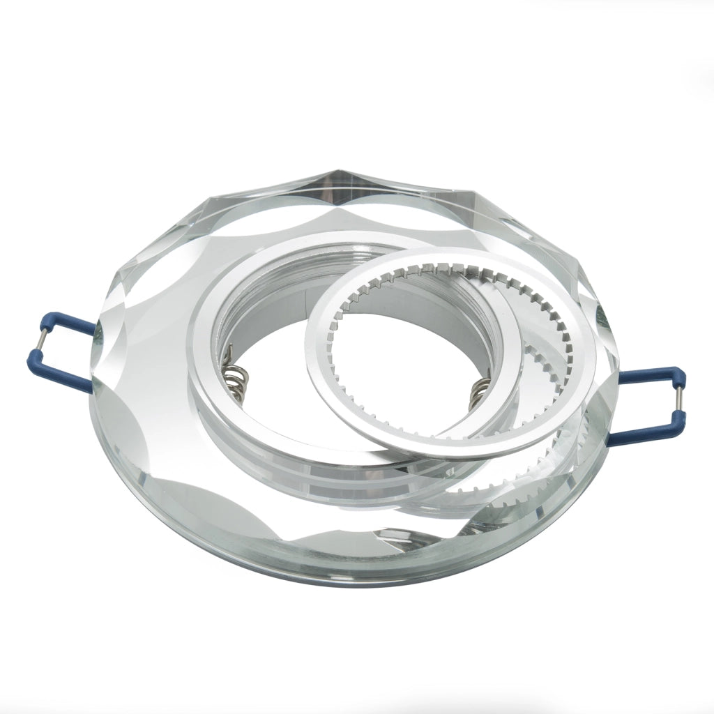Porta faretto tondo vetro specchio incasso 6cm luce soffitto casa moderna GU10