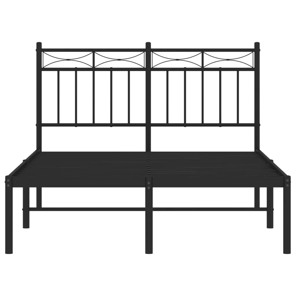 Giroletto con Testiera-Struttura Letto con testiera in Metallo Nero 120x200 cm 464781
