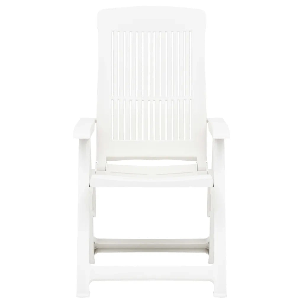 Sedie Reclinabili da Giardino 2 pz in Plastica Bianca 48766