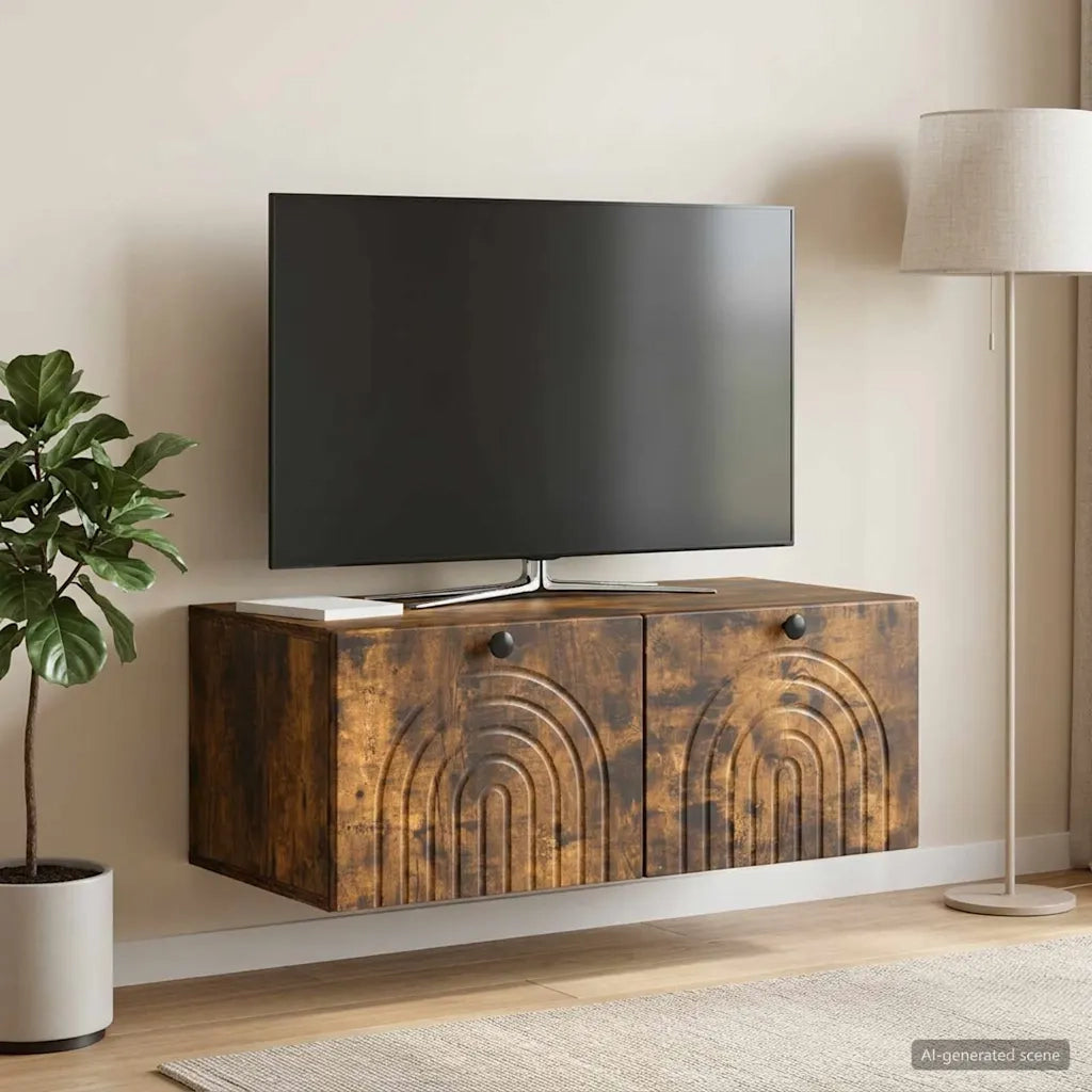 Mobile Porta TV da Muro Rovere Fumo 78,5 x 41 x 30 cm 898180