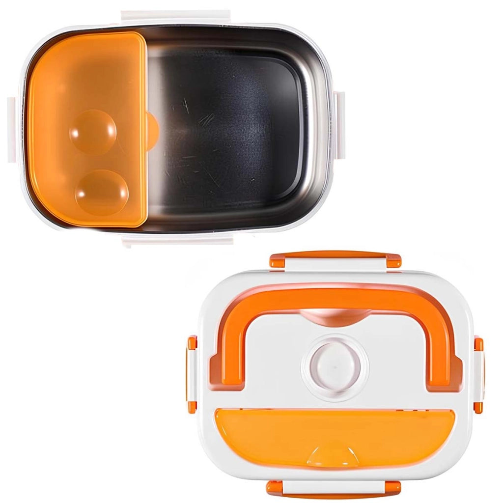 Scaldavivande elettrico portatile da 1,5 litri con ciotola in acciaio inossidabile rimovibile a tenuta stagna Arancione Avizar