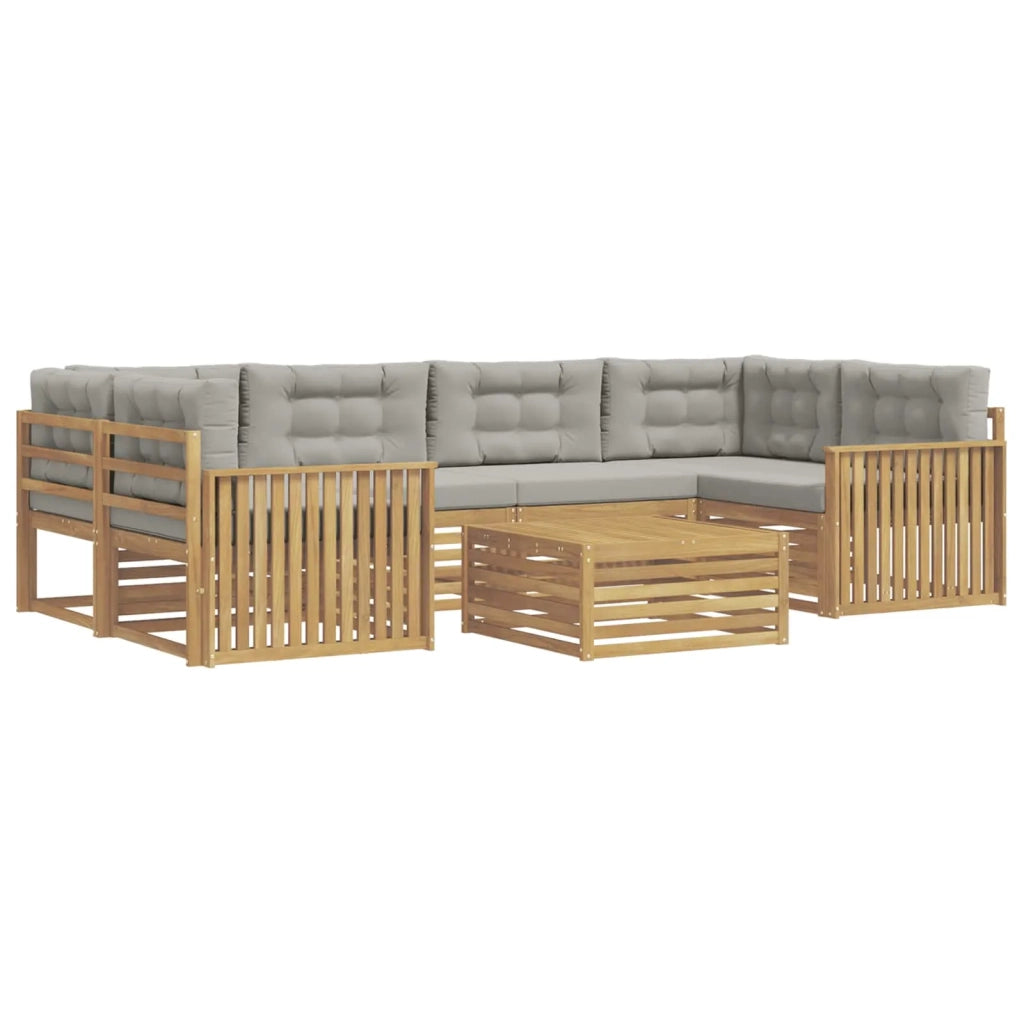 Set di divani da esterno 7 pcs Bianco e Grigio Chiaro 3390121