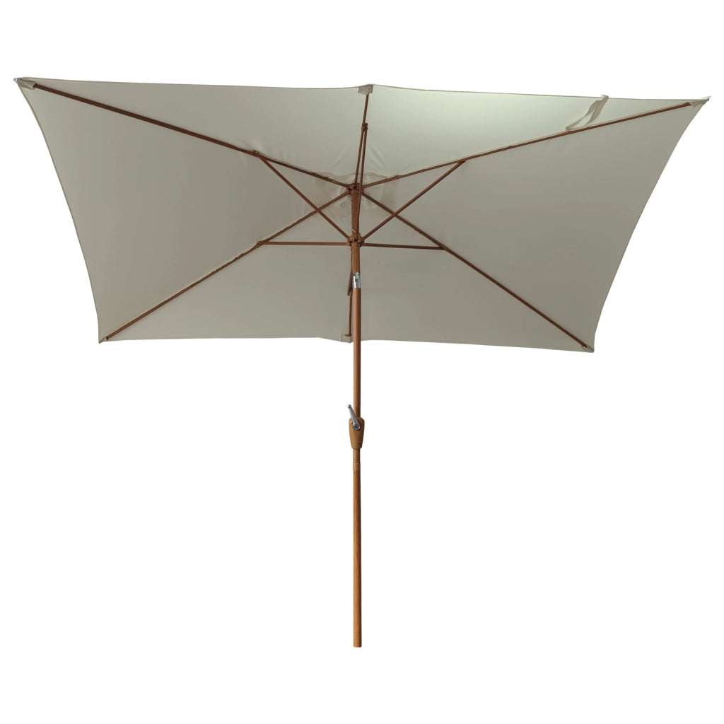 HAPUNAOmbrellone rettangolare diritto 2x3m beige ed effetto legno
