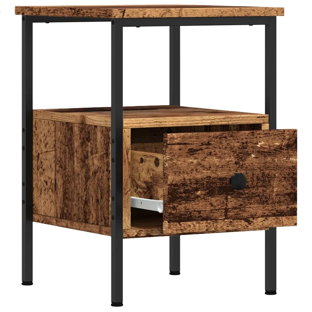 Comodini Legno Antico 2 pz 34x36x50 cm in Legno Multistrato