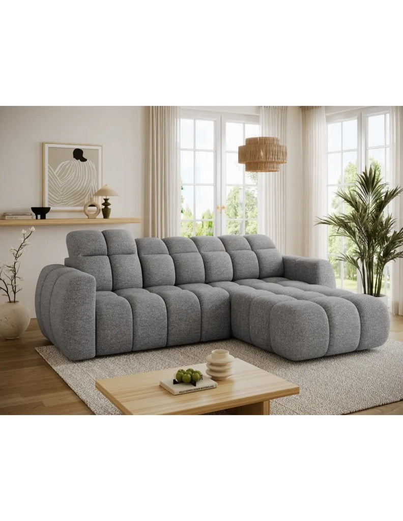 Divano ad angolo elettrico FANOTI 3 posti beige – angolo destro