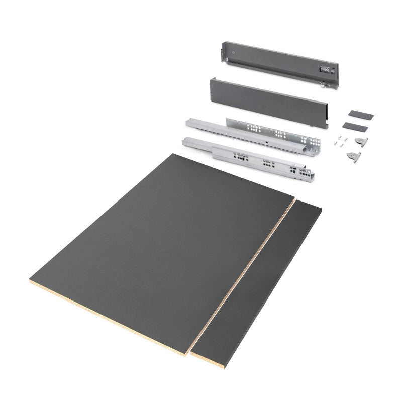 Kit di cassetti per cucina o bagno Vertex, altezza 178 mm, con pannelli inclusi, modulo 450 mm, Verniciato bianco