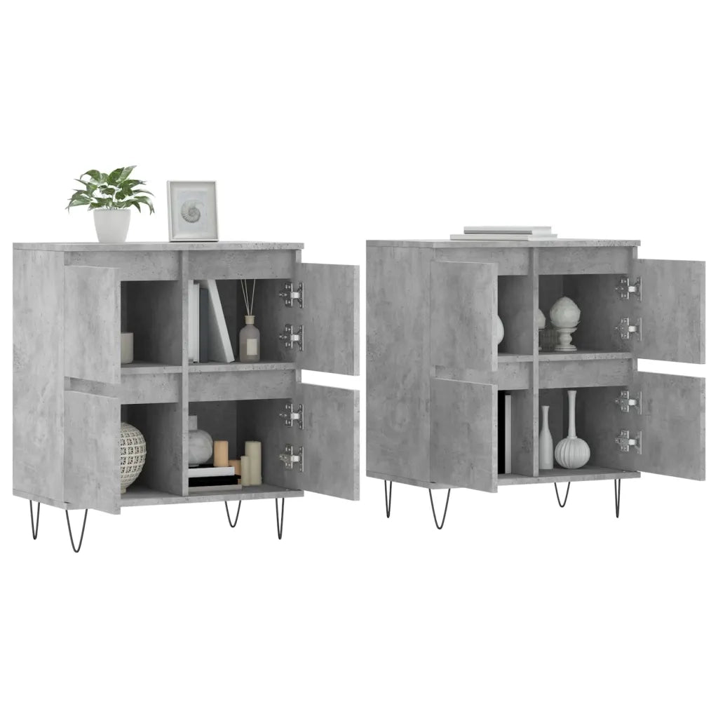 Credenze 2 pz Grigio Cemento in Legno Multistrato 3190177