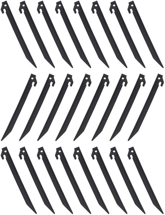 Stake in Kunststof per 24 - 230 mm - Antislip - Design Robusto - per Camping e Decorazioni di Giardino - Pali per Terra
