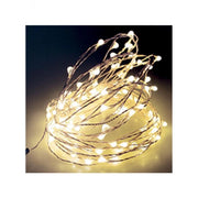 HIGH-TECH SET 3PZ FILO METALLICO CON 30 MICROLED A BATTERIA IN COLORE BIANCO CALDO
