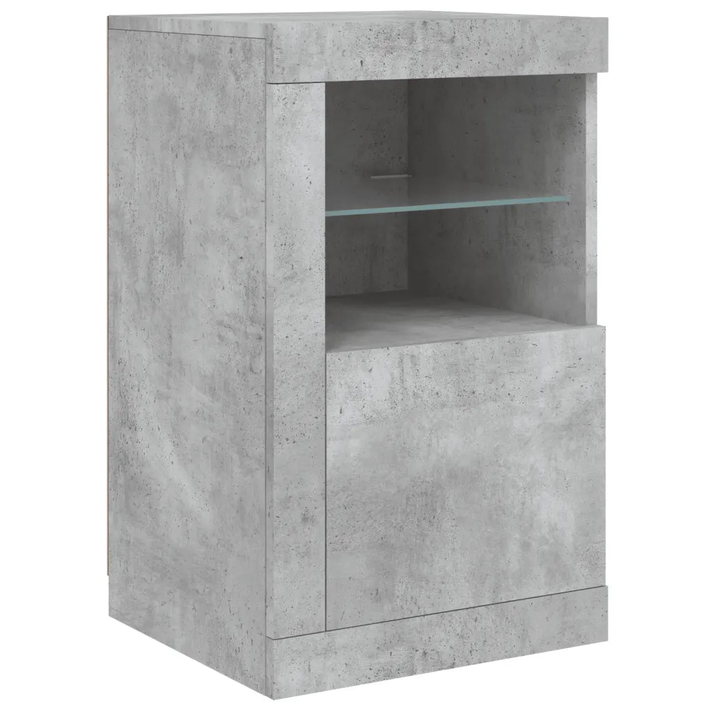 Credenza con Luci LED Grigio Cemento 164x37x67 cm