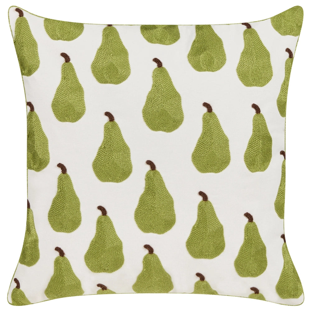 Set di 2 cuscini decorativi con motivo con pera e frutta 45 x 45 cm accessorio decorazione divano soggiorno