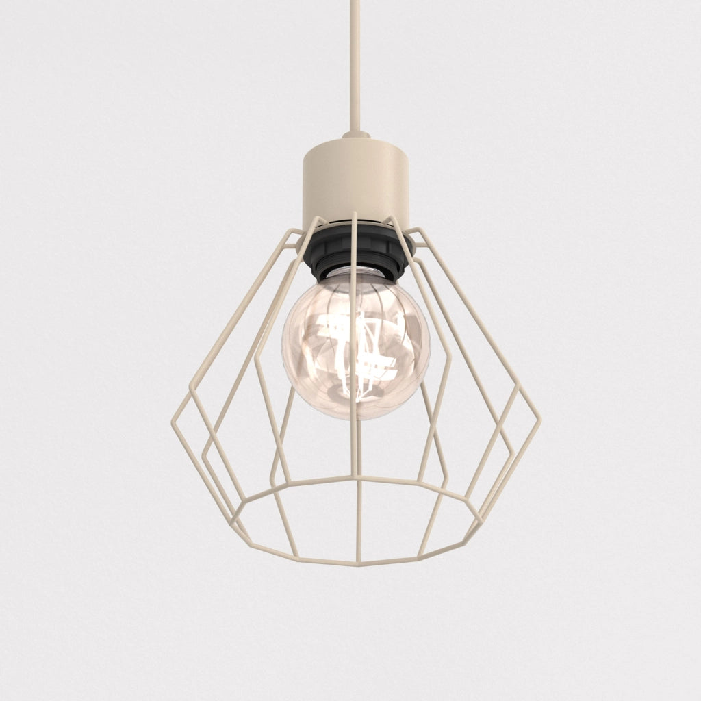 Lampada a sospensione industriale Parkla beige E27 Luminex