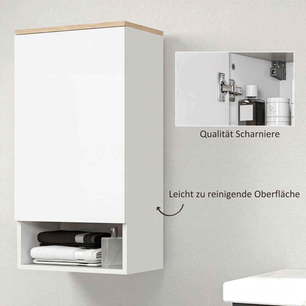 Armadietto da Bagno a Parete con Ripiani Regolabili ¨C zephmum ¨C Legno Bianco 60x30x30 cm